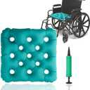 Inflatable Seat Cushion for Wheelchair, TPU Anti-Bedsore Waffle Seat Pad for Bedridden Elderly Disabled Prolonged Sitting Pain Relif with 2 Air Pump, 16" x 16", Set of 2