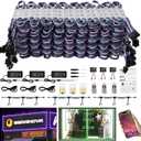 BEAMNOVA 120FT RGB LED Strip Lights Kit, Dual Parallel Controllers, 3 Power Injection Cables, 180W Power Supply, IP65 Waterproof Commercial LED Storefront Window Lighting with Remote & App