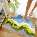 LEVINIS Moss Bath Mats, Cute Green Moss Shag Bathroom Rugs Non Slip Soft and Water Absorbent Bath Rug for Bathroom, Shower, Tub, Indoor Doormat 31"×20"