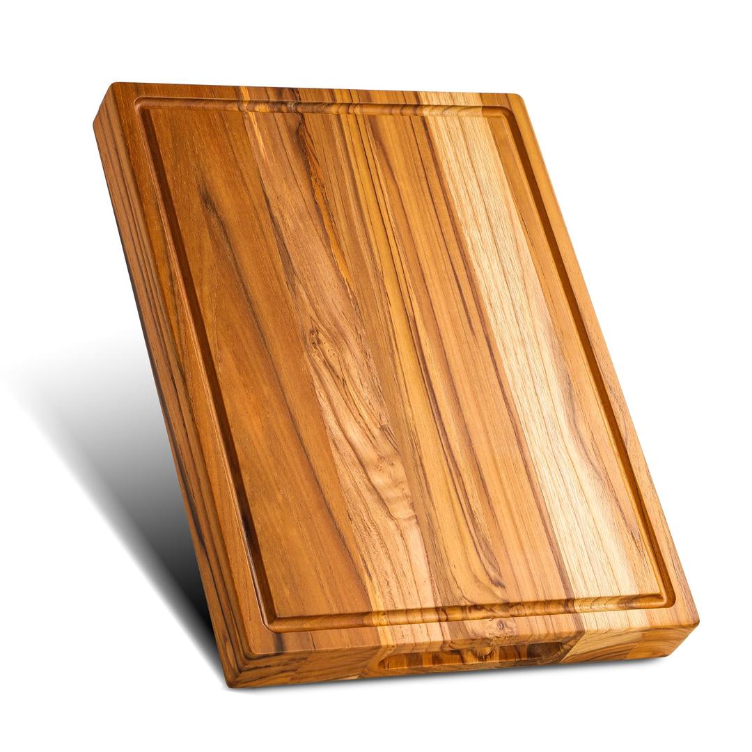 XXL Teak Wood Cutting Board for Kitchen 24" Extra Thick Butcher Block