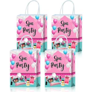 Roselush 16 Pcs Spa Gift Bags for Spa Birthday Party Favor Bags Spa Supplies for Girls, Spa Party Decorations, Princess Spa Day