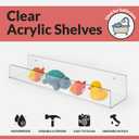 NATURE SUPPLIES Acrylic Bookshelf, Set of 4, 16" Clear Floating Shelves, Modern and Durable Nursery Wall Display for Toys, Stylish Acrylic Shelves for Home or Office Space-Saving Storage Solution