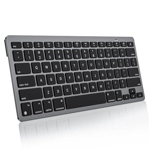 OMOTON Bluetooth Keyboard for Mac, Ultra-Slim Wireless Keyboard with Stable Connection, Compatible with iMac, iMac Pro, MacBook Pro/Air, Mac Mini Laptop, Black Grey