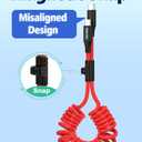 AGVEE 3ft Coiled Short USB-C to USB-C Charging Cable [USB-IF Certified] 60W PD Fast Charger Cord in Car for iPhone 17/16/15 CarPlay, Galaxy S25 S24 S23 S22 S21 S10 S9, Google Pixel, Red