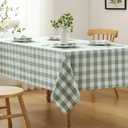 Veblandy Checkered Tablecloth Rectangle Waterproof Gingham Table Cloth Washable Buffalo Plaid Table Cover Wrinkle Free for Kitchen, Dining and Outdoor Picnic, 60 x 84 Inch, Sage Green and White