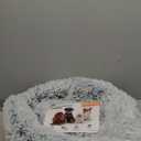 JOLLYVOGUE Small Dog & Cat Beds for Indoor Cats - 20 inches Calming Donut Dog Bed for Kittens & Puppies, Washable Round Fluffy Plush Faux Fur Pet Beds (Smoke Grey)