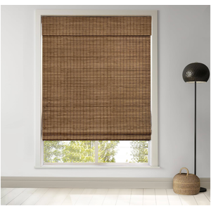 LazBlinds Cordless Bamboo Roman Shades, Highfield Teak