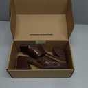 Essentials Women's Platform Mule Sandals, Brown Faux Crocodile, 7.5