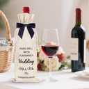 4 x Mr and Mrs Gifts, Wedding Gifts for Couples 2025 Bridal Shower Bride To Be Gift for Mr and Mrs Just Married Decorations- Pairs Well With Planning A Wedding - Reusable Wine Bag w/Black Bow
