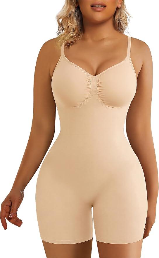 Shapewear for Women Tummy Control Bodysuit Mid Thigh Body Shaper Shorts for a Lifted Look, Medium