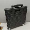 Folding Utility Cart Black Portable Rolling Crate Handcart Foldable Shopping Trolley Collapsible, with Lid, on Wheels, for Grocery, Garden, Office, Storage, Teacher, Tool (Black)