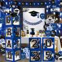 Graduation Decorations Class of 2025 - Blue Graduation Decorations - Balloons Boxes with Letters 2025 GRAD So Proud of You, Congrats Grad Party Decorations for Any Grades