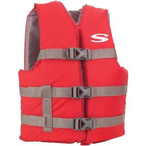 Stearns Kids Life Vest, USCG Approved Type III Life Jacket for Children 50 to 90 lbs, Youth PFD for Boating, Swimming, Watersports, Pool, Beach, & More, red Size 50-90lbs