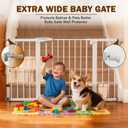 Mumeasy 29.7–51 Inch Extra Wide Baby Gate for Stairs, Extra Long Indoor Dog Gate for Doorways, Pressure Mounted Walk Thru Child Gate with Auto-Close, No-Drill Safety Pet Gate with Door for House,White