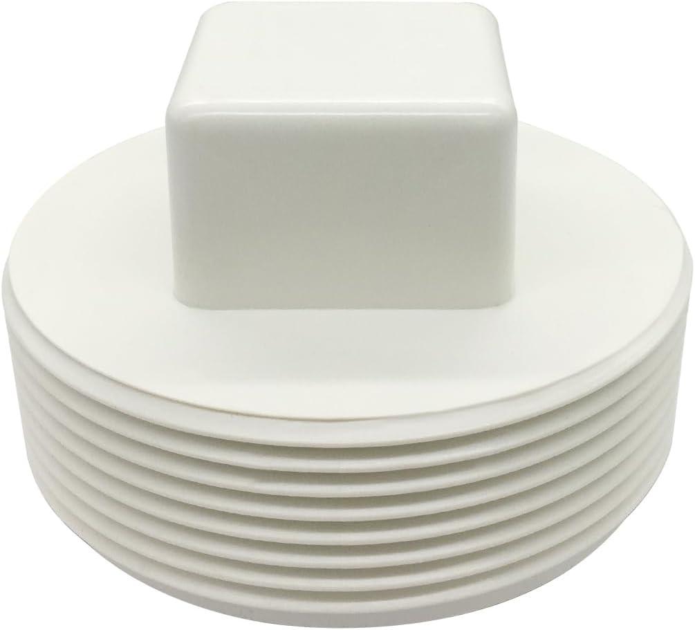 Fitvell 2-1/2" NPT Thread Male PVC Cleanout Plug, PVC Pipe End Cap for Plumbing Water Line