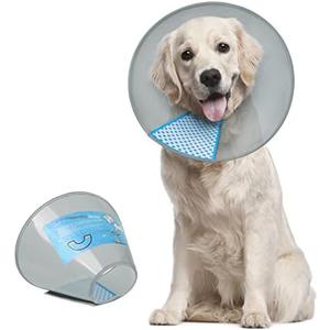 Supet Dog Cone Collar Adjustable After Surgery, Comfortable Pet Recovery Collar & Cone for Large Medium Small Dogs, Elizabethan Dog Neck Collar Plastic Practical