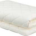 FULI Japanese Futon, Twin Size, White - Foldable Shikibuton Floor Bed - Medium Firm Quilted Cotton Sleeping Pad, Portable Roll-Up Japanese Floor Bed for Guests & Small Spaces