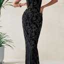 BTFBM Women Spring Dresses 2025 Elegant Wedding Guest Dresses Bodycon Tube Maxi Dress Split Floral Cocktail Dress (Black, XXL)