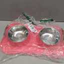 Hubulk Pet Dog Bowls 2 Stainless Steel Dog Bowl with No Spill Non-Skid Silicone Mat + Pet Food Scoop Water and Food Feeder Bowls for Feeding Small Medium Large Dogs Cats Puppies (Large, Pink)