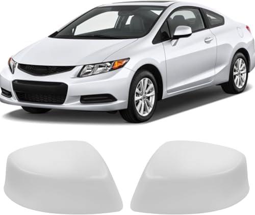 Moonlinks Compatible with 2012-2015 Honda Civic Side Mirror Cover Replacement,White LH & RH Side Door Rearview Mirror Cap for 9th Gen Civic