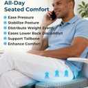 21.6" Gel & Memory Foam Seat Cushion, Extra Large Cooling Portable Chair Pad for Long Sitting, Seat Cushion for Office Desk Chair, Car, Wheelchair