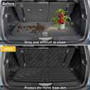 Original Cargo Mat Fit for Honda Pilot 2023-2026: Cargo Liner with Backrest Mat Behind 3rd Row Back Seat Protector - All Weather Protection Waterproof Trunk Mat with Back Seat Cover Pilot Accessories