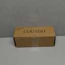 Coutgo Womens Strappy Low Kitten Heels Sandals Open Square Toe Flip Flop Summer Dress Party Shoes (Size 8, Gold)