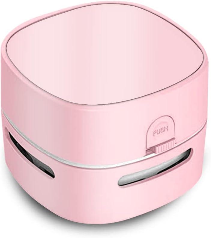ODISTAR Desktop Vacuum Cleaner, Mini Table dust Sweeper Energy Saving,High Endurance up to 400 mins,360 Rotatable Design for Keyboard/Home/School/Office (Pink)