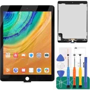for iPad Air 2 2014 LCD Screen for iPad Air 2 Screen Replacement Air 2nd Gen LCD Display A1566 Touch Digitizer Assembly A1567 Repair Parts Kit(Black,No Home Button)
