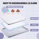 Mifoci Dog Training Pad Holder with Mesh Tray Non-Slip Leak Proof Puppy Potty Tray for Small Medium Large Dogs Pee Pad Holder Easy Clean Indoor Bathroom(19.69 x 14.17 Inch)