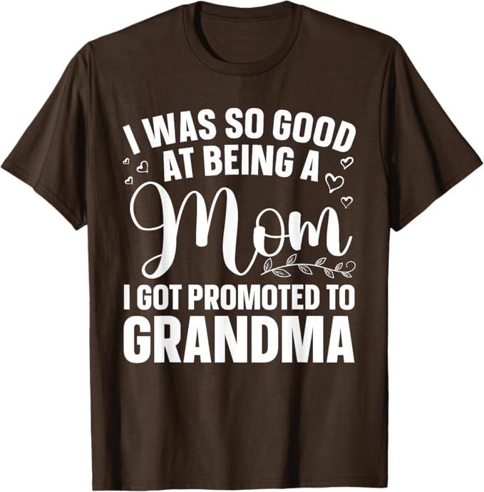 Grandma Art for Mom Women Grandmother Promoted to Grandma T-Shirt Medium
