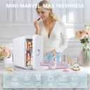 EUHOMY Mini Fridge, 4 Liter/6 Can Compact Refrigerator, AC/DC Portable Cooler & Warmer for SkinCare, Food and Drinks, Mini Fridge for Bedroom, Office, Car & Dorm, White