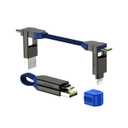 Rolling Square, inCharge X, Multi Charging Cable, Portable Keychain 6-in-1 with 100W Ultra-Fast Charging Power, Sapphire Blue, Multi Charger