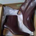 Amazon Essentials Women's Clean Heel Ankle Boots with Side Zipper, Memory Foam Insole, size 6.5