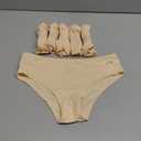 coskefy Women's Underwear Cotton Hipster Panties Low Rise Briefs Soft Strench Breathable Ladies Bikini Underwear 6 Pack (Large, Beige)