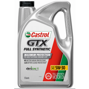 Castrol GTX Full Synthetic 5W-30 Motor Oil, 5 Quarts