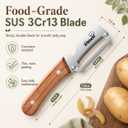 2-in-1 Multifunctional Vegetable Peeler with Bottle Opener, Wide Stainless Steel Blade and Non-Slip Wooden Handle, Kitchen Peeler for Potato, Apple, Pumpkin, Fruit and Vegetables 2pcs