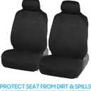 BDK PolyPro Car Seat Covers Full Set in Solid Black, Front and Rear Split Bench Seat Covers for Cars, Easy to Install Car Seats Cover Set and Accessories for Auto Trucks Van SUV - Solid Black