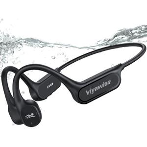 B11 Bone Conduction Headphones, IP68 Waterproof Earbuds for Swimming, 32GB & Bluetooth 6.0 Wireless Underwater Open Ear Headphones with Mic for Sport (Black)