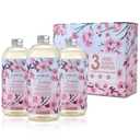 ROMIIE ZOI Cherry Blossom Liquid Hand Soap Refill Gift Set  3 Pack (26 Fl Oz Each), Moisturizing & Gentle, Biodegradable Formula with Essential Oils for Spa, Kitchen, Bathroom