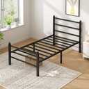 Twin Bed Frames with Headboard and Footboard, 14 Inch Metal Platform Twin Size Bed Frame with Steel Slat Support, No Box Spring Needed, Noise Free, Easy Assembly, Black