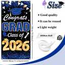 Congrats Grad Class of 2026 Door Cover, 2026 Graduation Decorations Blue, Graduation Door Banner Indoor Outdoor Party Decorations