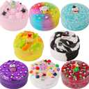 8 x 100ml Textures Slimes Kit for Kids, Slime Variety Pack Different Textures, with Snow Fizz, Sequins, Butter, Bead Slime, Slimes Party Favors for Girls & Boys, Birthday Easter Toy