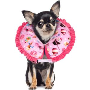 CuteBone Inflatable Dog Collar Alternative for Medium Dogs After Surgery-Double Adjustable Neck Range P23SO00102 M