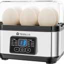 Electric Rapid Egg Cooker, 6 Egg Capacity for Hard Boiled Eggs, Poached Eggs, Scrambled Eggs, or Omelets Maker with Auto Shut Off (Sliver)