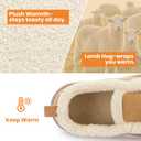 Zizor Women's Winter Bootie Slippers House Shoes - Cozy Warm Suede with Fur Lining, Memory-Foam Insole, Cute Design for Indoor & Outdoor (9, Tan)