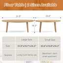 Coffee Table Low Table with Solid Wood Legs, 31.5x19.7 Large Coffee Table Side Table, Floor Table Desk for Sitting on The Floor, Living Room Furniture for Office Apartment Home, Pebble-Natural, 31.5 x 19.7 x 16.3 inches