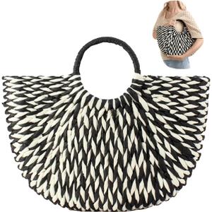 Straw Tote Oversized Woven Large Beach Bucket Bag Unlined Hobo Handwoven Clutch Purse Summer Vacation Handbag Women