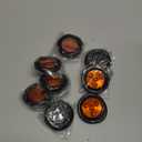 Partsam 10x Amber 2" Round Sealed Led Clearance Marker Light 4LED [DOT Approved], Reflective 2 Inch Round Trailer Led Side Marker Lights Lamps Kit Flush Mount with Grommet&Wire Pigtails