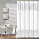 Lush Decor Shimmer Sequins Shower Curtain Single 70" W x 72" L Silver - Sequin Shower Curtains for Bathroom - Modern Glam Bathroom Curtains